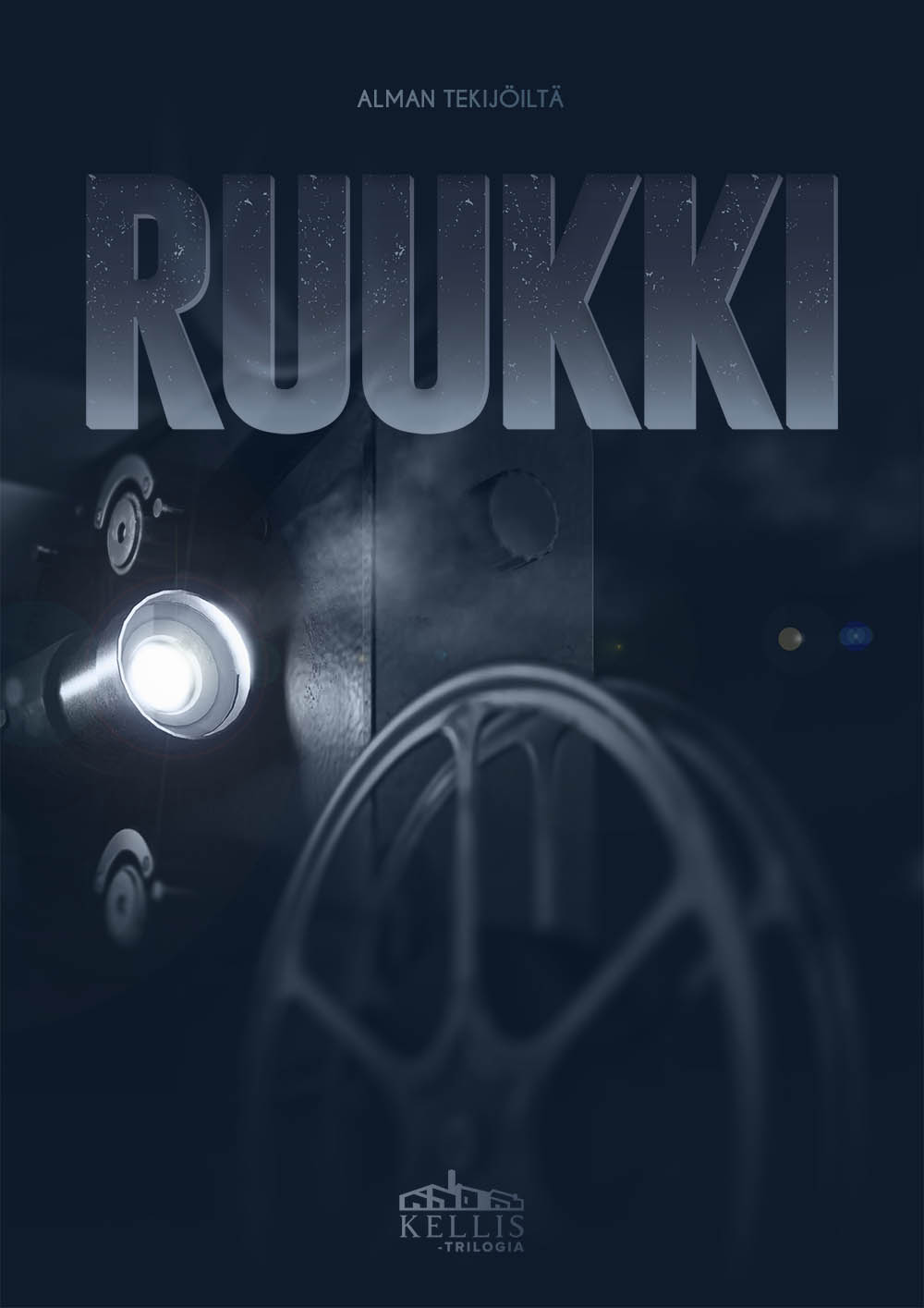 Ruukki -lyhytelokuvan posteri, jossa filmiprojektori pimeässä huoneessa.